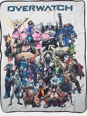 Overwatch Character Collage Throw Blanket Multicolor Excellent condition 45 x 60